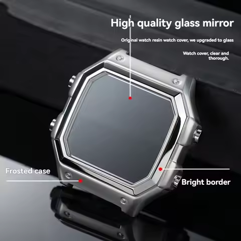 for Casio AE1200 Full Metal 304 Stainless Steel Case Bezel & Glass Set with Waterproof Gasket AE-120