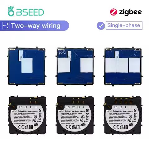BSEED Zigbee Smart Switch 1/2/3Gang Touch Light Switch 2Way Function Part Smart Home Tuya Alexa Cont