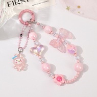 Raimondo Rantai Telepon Manik-manik Sanrio Warna Permen Liontin Tas Gantungan Kunci Tali Telepon Bus