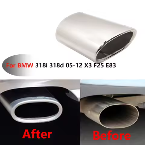 Stainless Steel Car Exhaust Muffler Tip Pipes Cover FOR BMW 3 Series 318 E90 E91 320d 318d 318i E92 