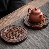 Ebony Pot Cheng Alloy Sheet Solid Wood Tea Tray Dry Brewing Tray Household Teapot Mat Tea Set Access