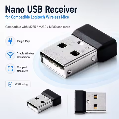 USB Wireless Mouse Receiver Replacement Nano Receiver for Logitech M235 M230 M280 Keyboard Mouse Acc