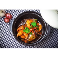 16cm high quality enameled clay pot made in Vietnam with 6 inch glass lid