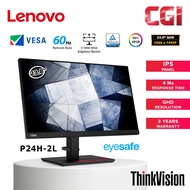 Lenovo ThinkVision 23.8" P24h-2L QHD IPS HDMI Display Port USB-C Natural Low Blue Light Monitor (62B
