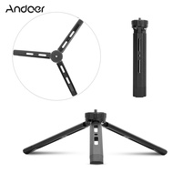 Andoer Mini Metal Tripod Aluminum Alloy Desktop Stand Tripod with 1/4 inch Screw for DSLR ILDC Camer
