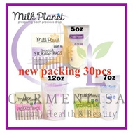 Original Milk Planet Breastmilk Double Zip Lock Storage Bag (5oz/7oz/12oz) NEW PACKING 30PCS