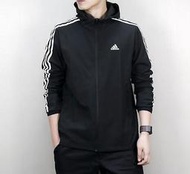 愛迪達 ADIDAS 三葉草 三線 三槓 防風連帽外套 風衣 黑CX4985/白CX4983 S~2XL/澤米