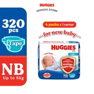 [Buy 1 Free 1] HUGGIES Dry Tape Diapers For Newborn Baby NB80/S80 (4 Pack)
