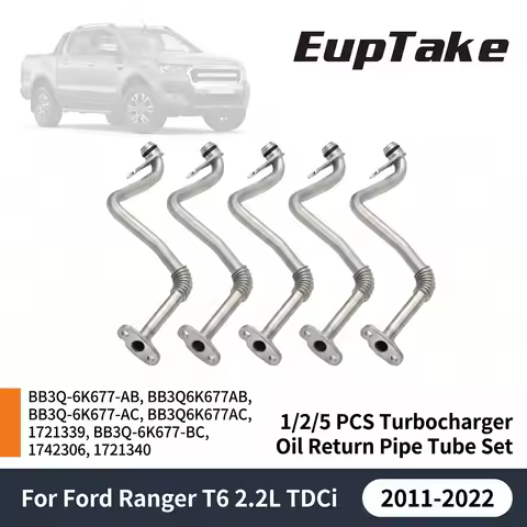 1/2/5 Turbocharger Oil Return Pipe Set BB3Q6K677AB For Ford Ranger Mazda BT-50 T6 2.2L TDCi 2011-202