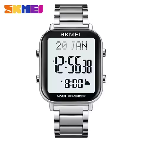 SKMEI 2135 Compass Adhan Alarm Hijri Islamic Wristwatches Clock Back Light Display Muslim Azan Digit