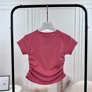 Atipashop - LOGO JACIN T-SHIRT เสื้อยืด แขนสั้น คอกลม ทรงย้นข้าง ปักโลโก้