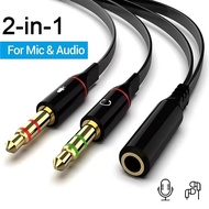 5-1Pcs 2 in 1 Headphone Microphone Audio Adapter Converter Splitter Cable Stereo - 3.5mm Computer 1 
