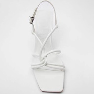ZARA DTM new women s shoes 2020 summer white Square Toe fairy wind pipe thin ribbon PumpSandals wome