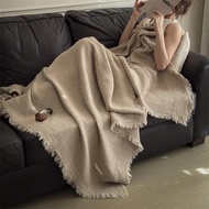 cod All cotton six layer wrinkled yarn tassel blanket autumn and winter Maillard gauze cover blanket