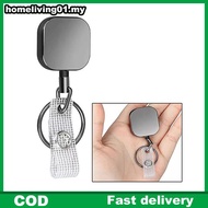 ho 1PC 680MM Reinforced Steel Wire Cord Heavy Duty Metal Retractable Carabiner Keychain Belt Badge R