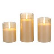 3PCS Flickering Flameless Candle Lights Kit with Controller Dynamic& Constant Bright Lighting Effect