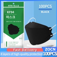 【Ready Stock & COD】ZOCN 100pcs kf94 Face Mask new design Multicolor Washable pm2.5 Reusable Protecti