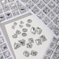 Manicure Accessories Transparent Special-Shaped Pointed Bottom Diamond Super Flashing Crooked Heart 