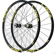 Bike Wheelset, 26/27.5/27.5 Inch MTB Double Wall Cycling Wheels Quick Release Disc Brake 24 Holes Rim Compatible 8/9/10/11/12 Speed,yellow