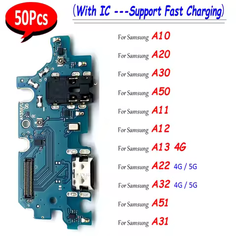 5​0Pcs，Tested USB Charging Jack Plug Socket Port Connector Board Flex For Samsung A10 A20 A30 A50 A1