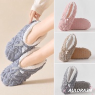 Aulora3n Slipper Socks - Thick Thermal Plush with Non-Slip Design and Butterfly Bow