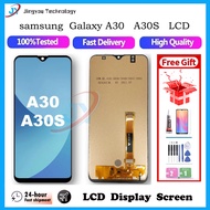 FOR SAMSUNG A30 / A30S with FRAME LCD TOUCH SCREEN w/ FREE TEMPERED, TOOLS AND GLUE