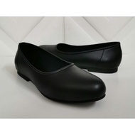 Ladies PVC Flat Formal Shoes / Kasut PVC Formal Perempuan / College Ladies Black Shoes / Kasut Pelaj