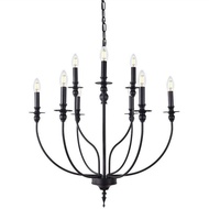 American Retro Industrial Wind Chandelier Black Candle Chandelier Restaurant Kitchen Bedroom Living 