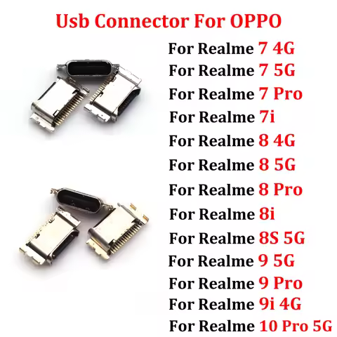 10pcs Micro USB Jack Connector Socket Type-C Charging Port Charger Plug Dock For OPPO Realme 7 7i 8 