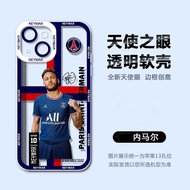 เคสสำหรับ iPhone 15 Plus 11 Pro Max 6 6S 7 8 Plus X XS เคสมือถือนักฟุตบอล Messi Cristiano Ronaldo Neymar Kai Havertz กรอบ TPU นิ่มใสกันกระแทกสุดๆ