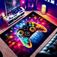 Handle Game Console Carpet Gaming Room Neon Video Game Floor Mat Game Room Decoration Mat X0TE