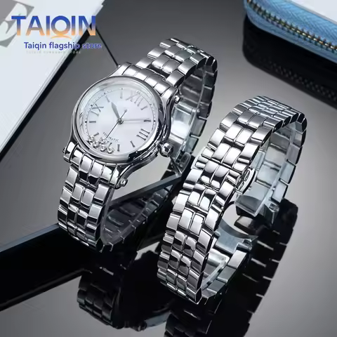 15mm 18mm Stainles Steel Watch band For Chopard HAPPY Sport 5 Diamond 7 Diamond 274891 278559 watch