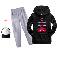Squid Game Boys Hoodie Jogger Set Girls Hooded Sweater Long Pants Hoodie Clothing Printed Sportswear Pk1334A Casual Autumn Cotton