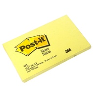 POST IT - MEMO / STICKY NOTE / STICK PAPER 655 3M 76 X 123 MM YELLOW