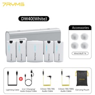 Mini Wireless Lavalier Microphone 7RYMS iRay DW40 Four-Channel 2.4G Wireless Clip on Mic with Chargi