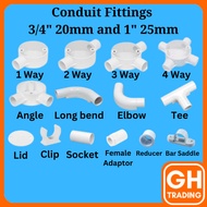 PVC Pipe Accessories Paip PVC Fitting PVC Conduit Pipe Conduit PVC Pipe Fitting 20mm 3/4" 25mm 1"