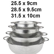 3pcs Double handle strainer basin Colander Basket Salaan Big Food Strainer