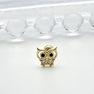 [Mandy] 14K Solid Tragus Helix Conch Owl Stud Piercing Earring, 585 Gold, Korean Made Jewelry