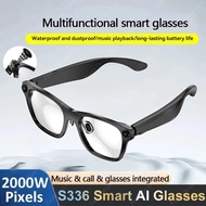 For S336 Smart AI Glasses HD Shooting Listening Call Recording Video Camera Glasses ANC ENC Dual Mic
