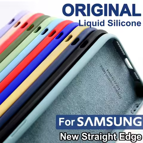 Original Liquid Silicone Case For Samsung Galaxy S21 Fe S22 Ultra S9 S10 S20 Plus A52 A52s A12 A21s 