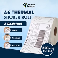 350pcs Roll Thermal Sticker A6 Paper Roll Fold Stack Airway Bill Sticker Thermal Label AWB Consignme