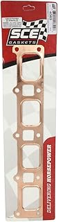 SCE Gaskets Exhaust Manifold/Header Gasket, 1.850 x 2.600 in Rectangular Port, Copper, BAE Fathead, 