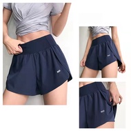 2in1 Sports shorts loose casual anti-glare pockets quick-drying summer yoga pants for women Running 