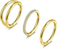 316 Stainless Steel Titanium Nose Nail Circle Double-Layer Ring Body Piercing Jewelry Closed Mouth R