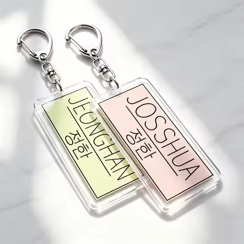 Hot Kpop Members Name Tag Keychains for Accessories Jewelry Acrylic Jeonghan Joshua Key Ring Purse P