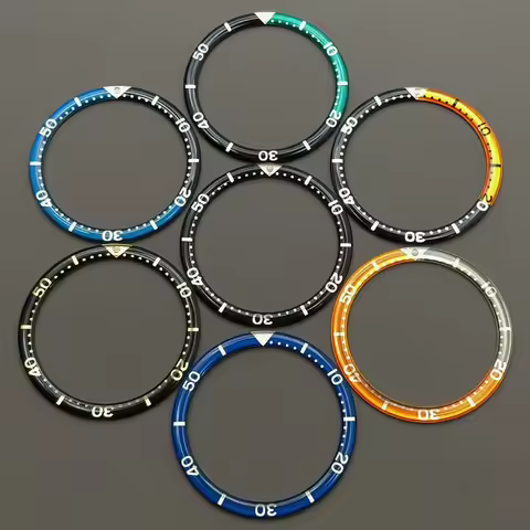Mod 39mmx32.2mm NH35 Cases Bezel Insert Flat Resin Bezel Ring Fits 6105 6309 Turtle Watch Case NH35 
