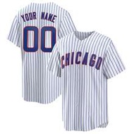 Customized Name & Number Boyfriend Style Men's Embroidered Baseball Jacket, Chicago White V-Neck Per
