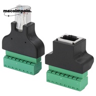 2pcs Screw Terminal Adapter, RJ45 Female + Male 8 Pin RJ45 Female+ Male to Terminal 8 Pin, Terminal 