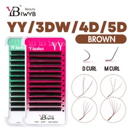 Brown Lashes IWYB YY/3DW/4DW/5DW Curl M/D 0.07 for Brown Fox Eyes