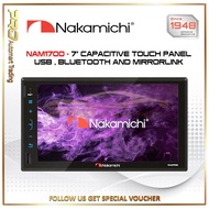 Nakamichi NAM 1700 - 2DIN-7'' W/MP5, MIRRORLINK, BT, MKV, FLV PLAYER - NO DVD Double Din Player